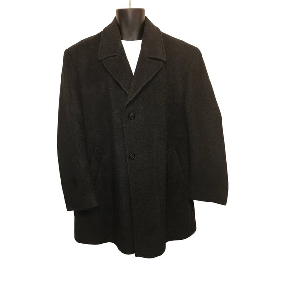 COPY - Ralph Ralph Lauren Men's Luxe Gray 100% Lambswool Over Coat - Picture 1 of 8